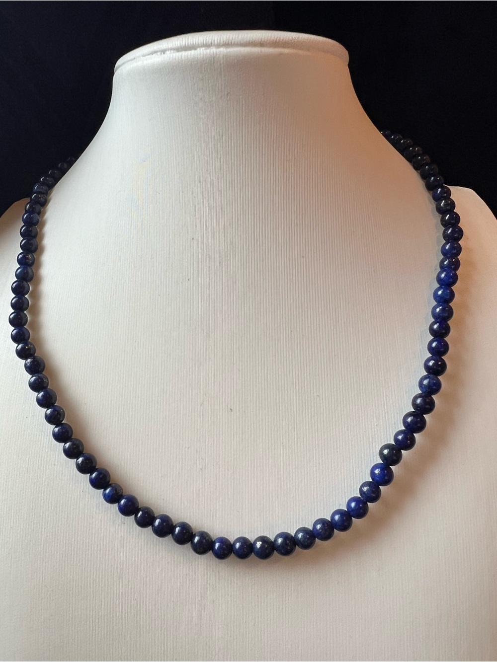 Lapis Natural Stone Beaded Chain Choker NWOT